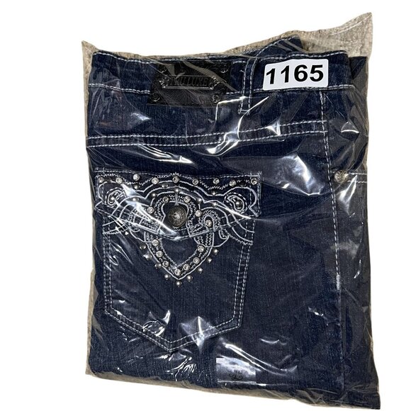NWT Tru Luxe Womens 14 Madrid Bootcut Jeans Embellished Pockets Edgy Cowgirl - Picture 10 of 10